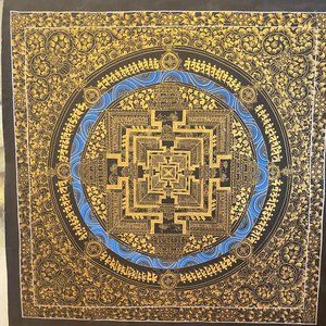 Comprehensive Hand Painted Tibetan Kalachakra Cotton Canvas Painting.